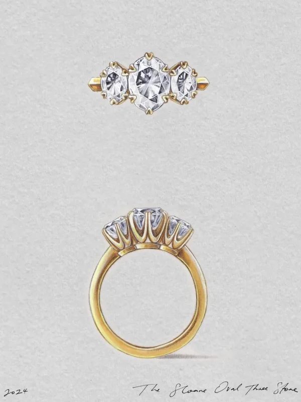 Sloane Oval Three Stone