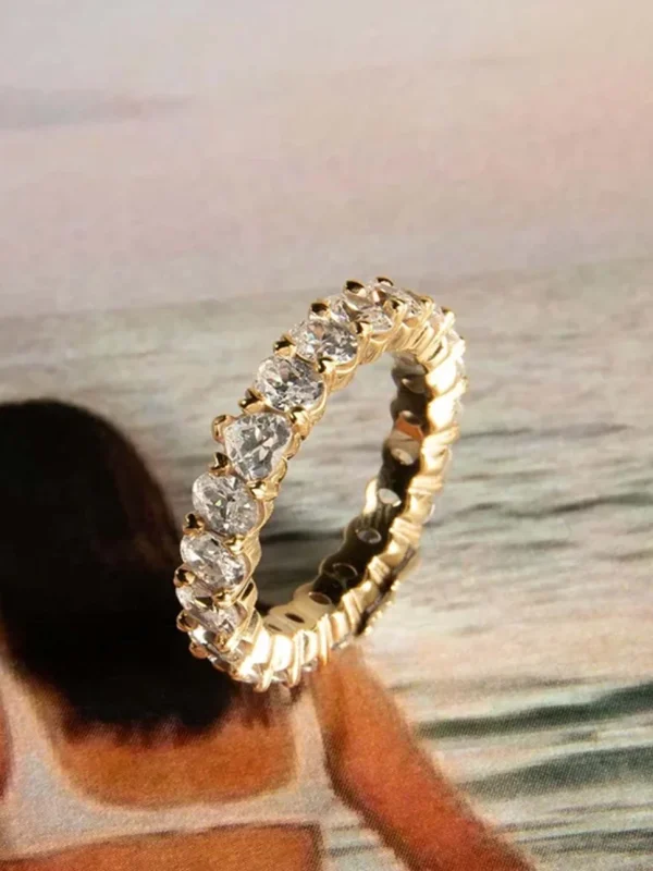 Young at Heart ♥️ Full Eternity Claw Set Oval Diamond Band